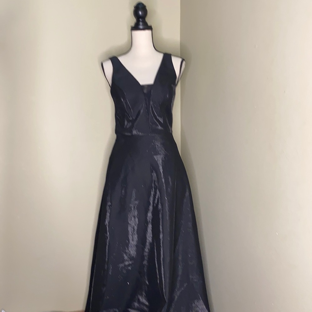 Black crepe dress.